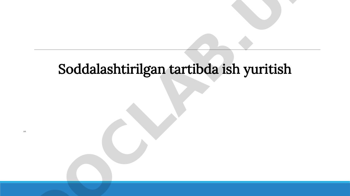 Soddalashtirilgan tartibda ish yuritish