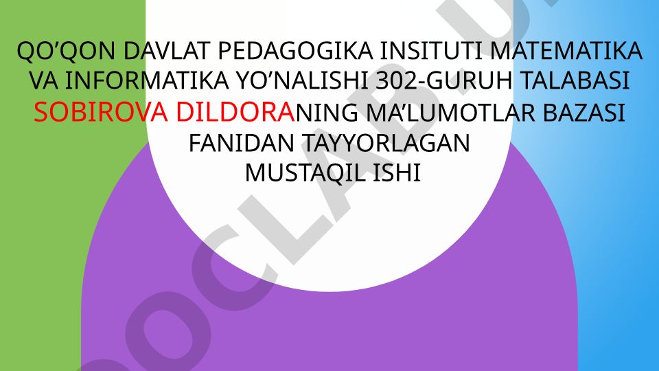 So'rov konstruktori, shartga asosan so'rovlar va hisoblovchi so'rovlar