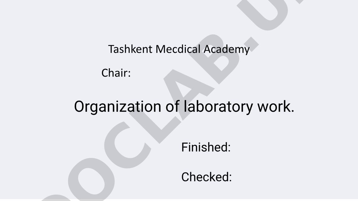 Laboratoriya tashkiloti va boshqaruv tamoyillari