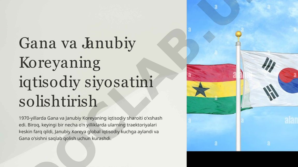 Gana va Janubiy Koreyaning iqtisodiy siyosatini solishtirish