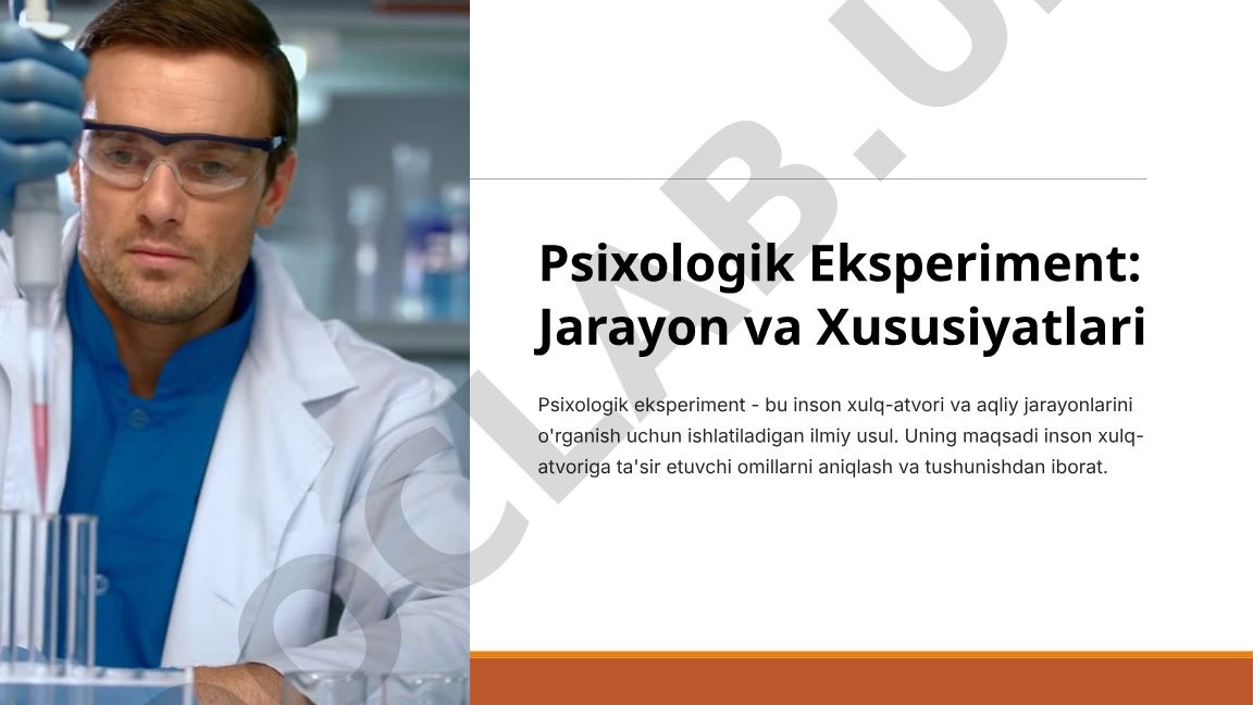 Psixologik Eksperiment: Jarayon va Xususiyatlari