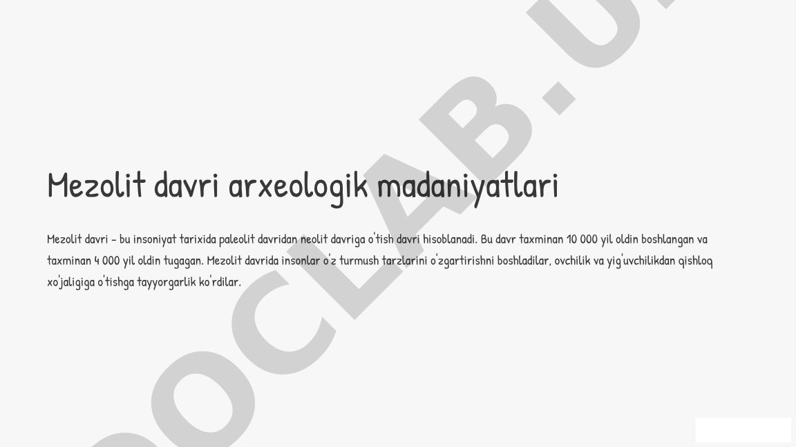 Mezolit davri arxeologik madaniyatlari