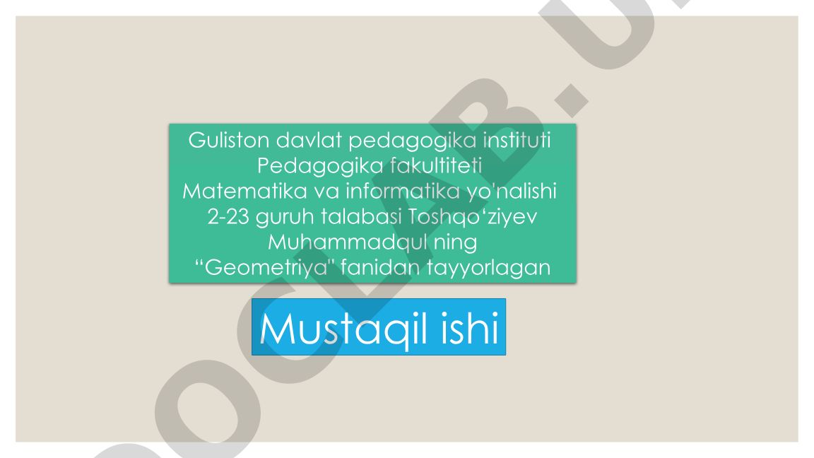 Flag geometriyasini Veyl aksiomalar sistemasi asosida qurish