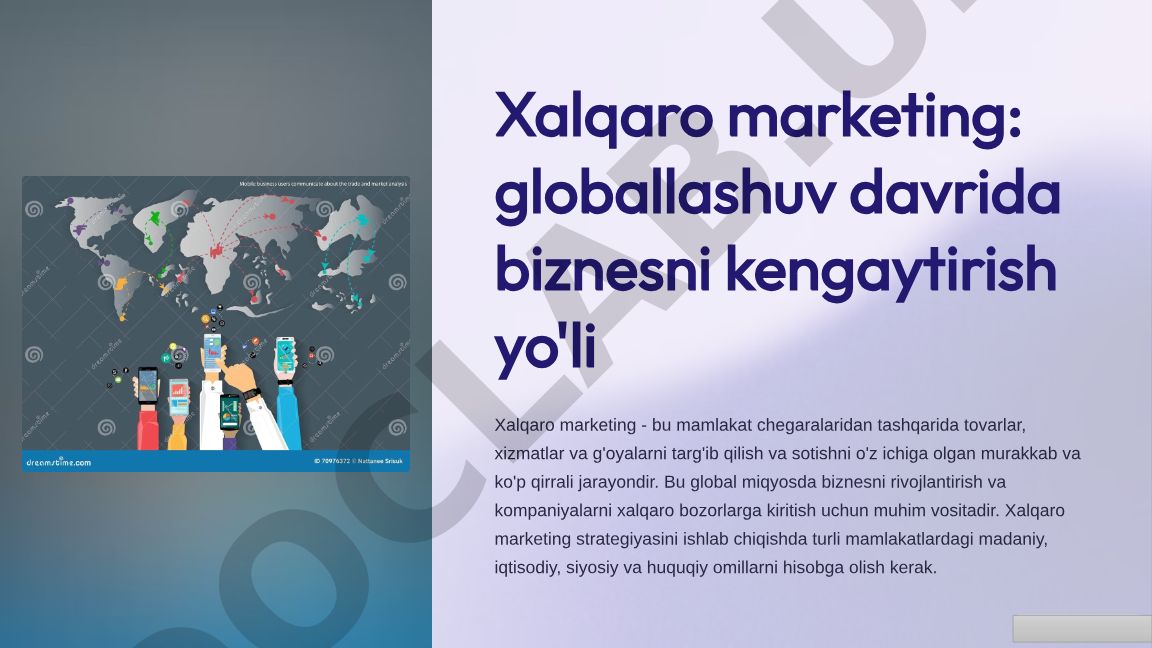 Xalqaro marketing: globallashuv davrida biznesni kengaytirish yo'li