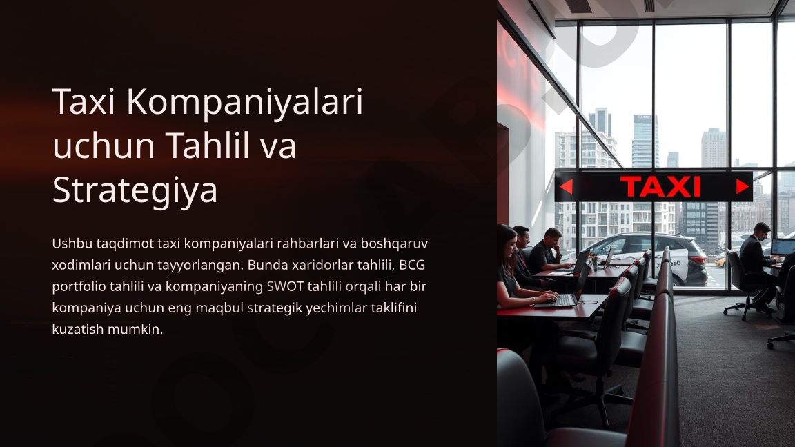 Taxi Kompaniyalari uchun Tahlil va Strategiya