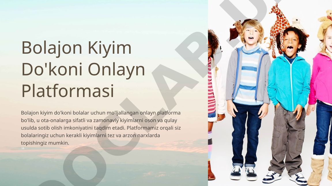 Bolajon Kiyim Do'koni Onlayn Platformasi