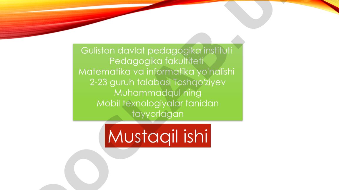 Java tilida mobil ilova yaratish