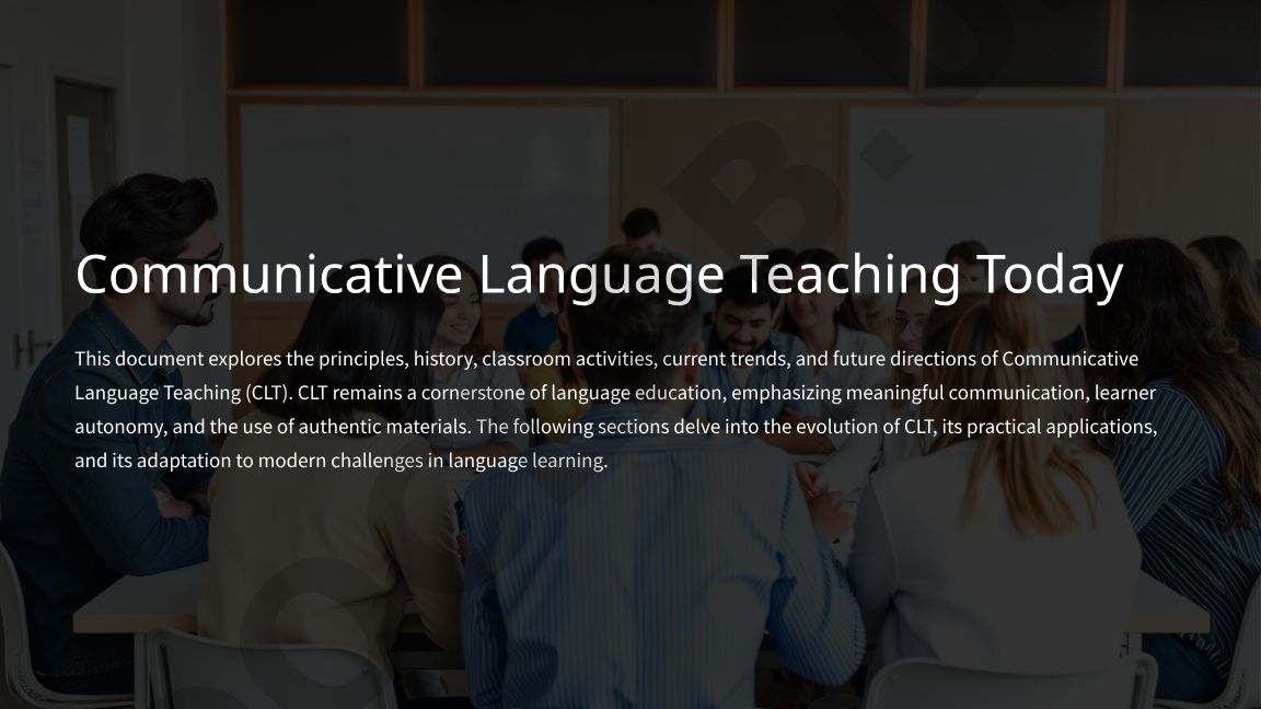 Communicative Language Teaching Today
