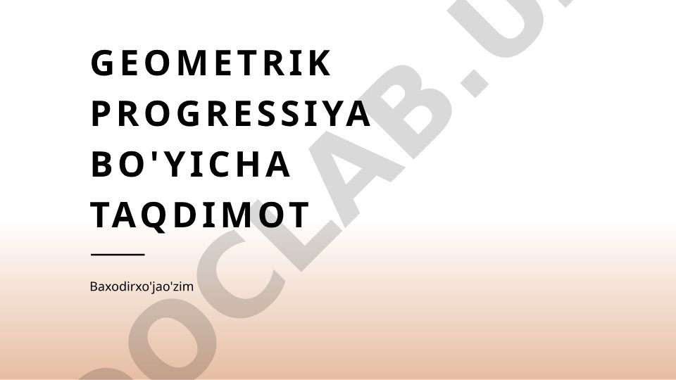 Geometrik progressiyaning asosiy tushunchalari va qo'llanilishi