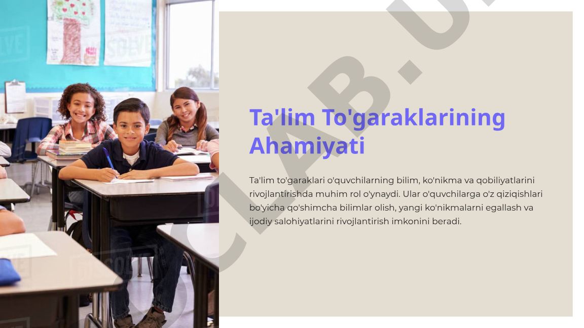 Ta'lim to'garaklarining ahamiyati va o'qitish metodlari