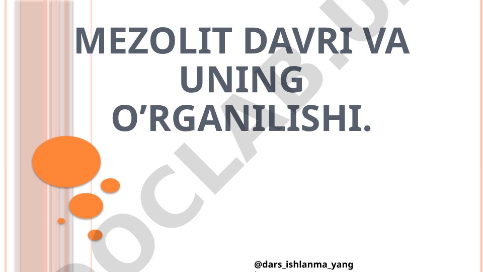 Mezolit davri va uning o’rganilishi