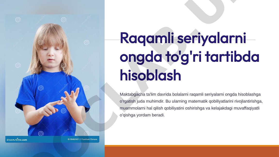 Maktabgacha ta'limda raqamli seriyalarni o'rgatish