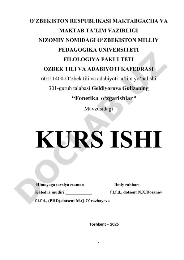 Fonetika oʻzgarishlar