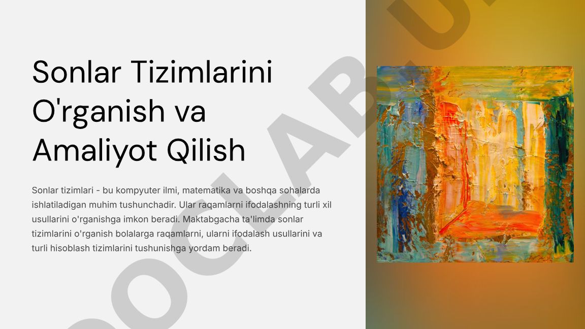 Sonlar Tizimlarini O'rganish va Amaliyot Qilish