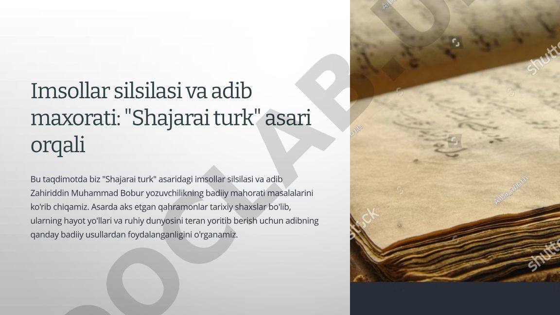 Shajarai turk asaridagi imsollar silsilasi va adibning badiiy mahorati