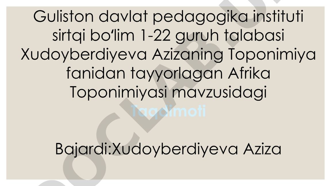 Afrika Toponimiyasi