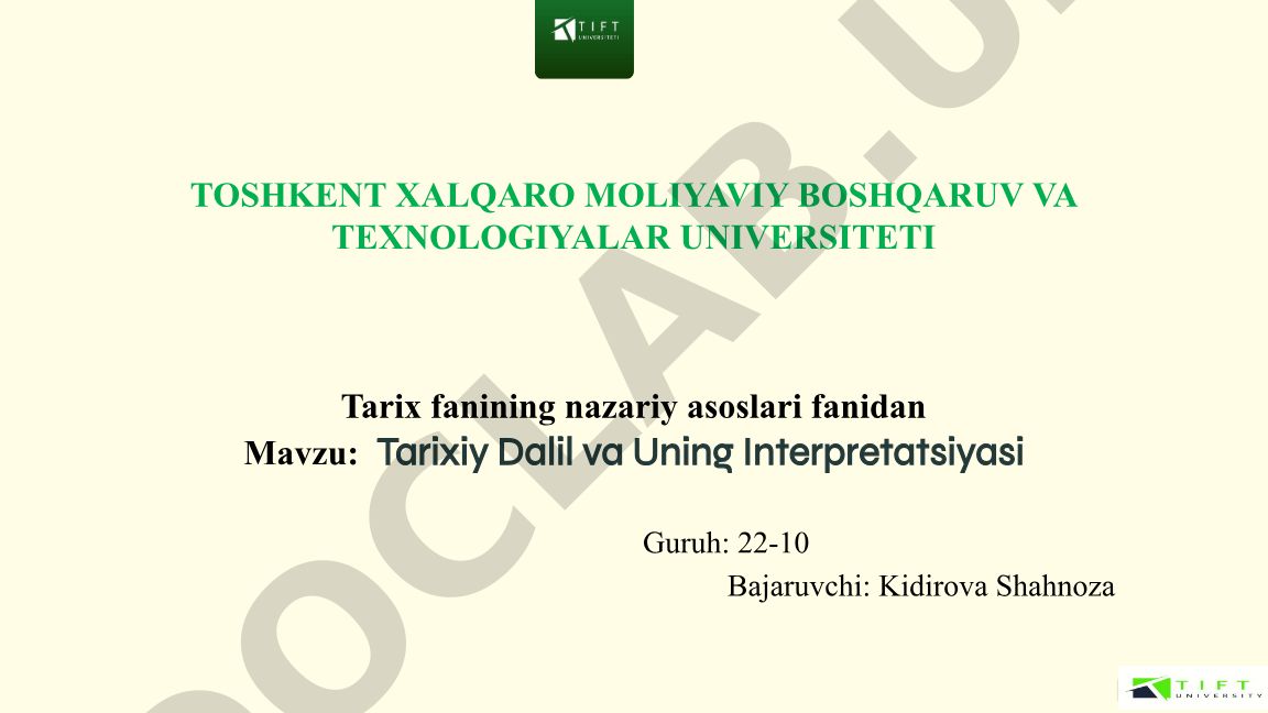 Tarixiy Dalil va Uning Interpretatsiyasi