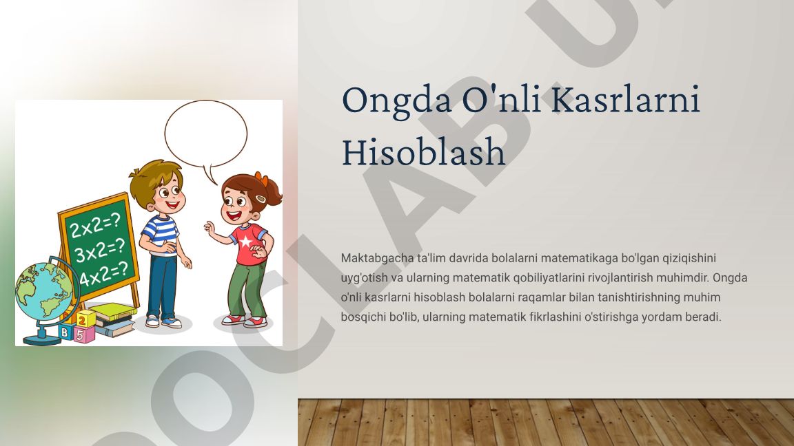 Ongda O'nli Kasrlarni Hisoblash