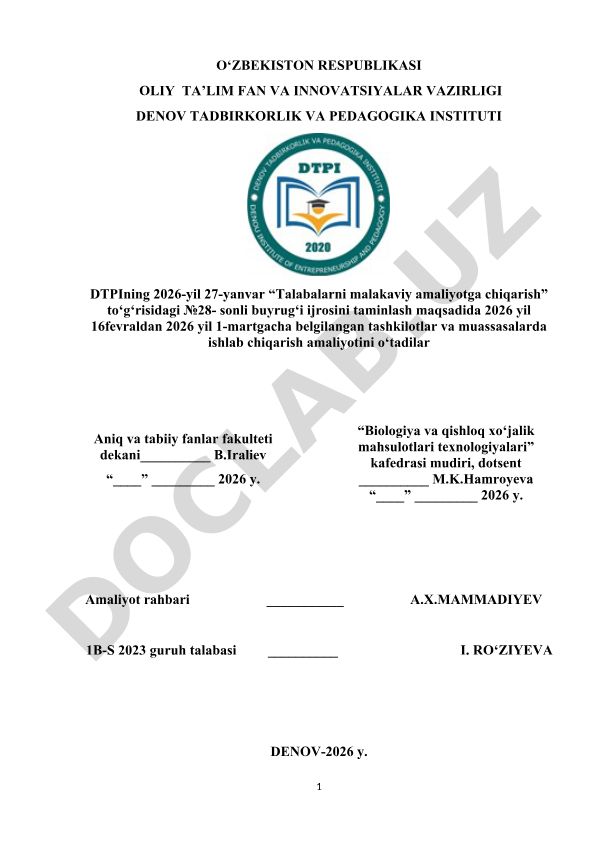Talabalarning ishlab chiqarish amaliyotini o'tish tartibi va korxonalar bilan tanishuv