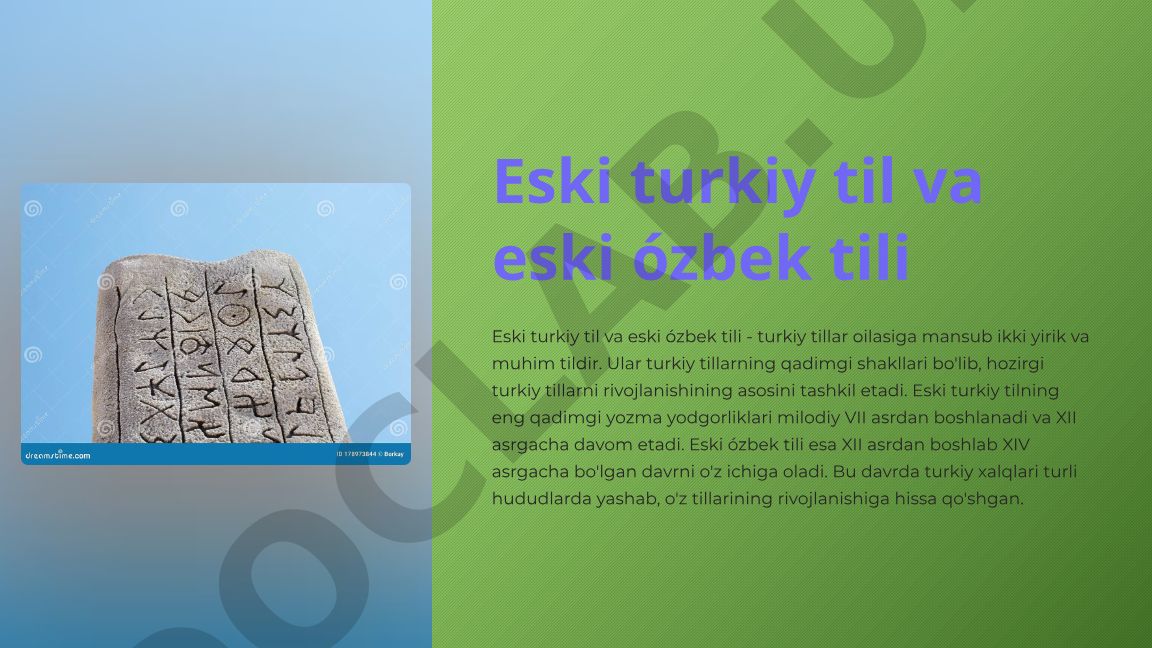 Eski turkiy til va eski ózbek tili