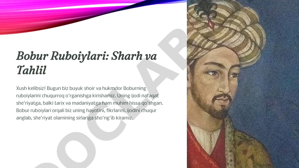 Bobur Ruboiylari: Sharh va Tahlil
