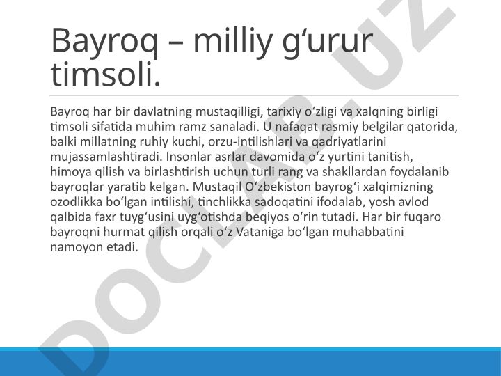 Bayroq – milliy g‘urur timsoli va uning tarixiy ildizlari