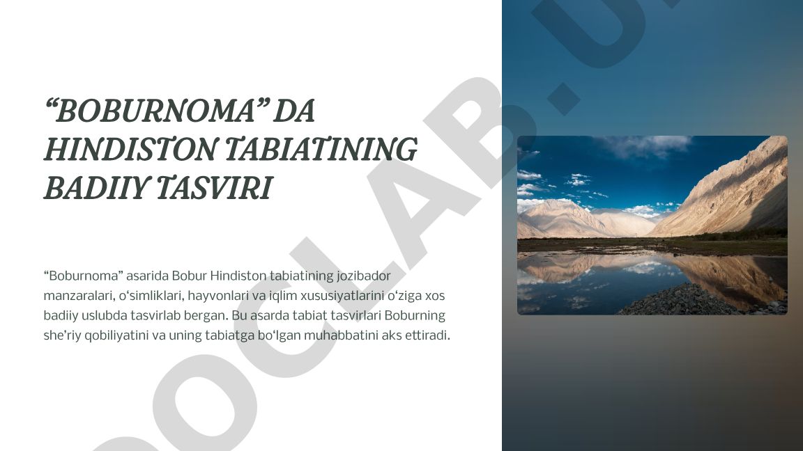 “Boburnoma” asarida Hindiston tabiatining badiiy tasviri
