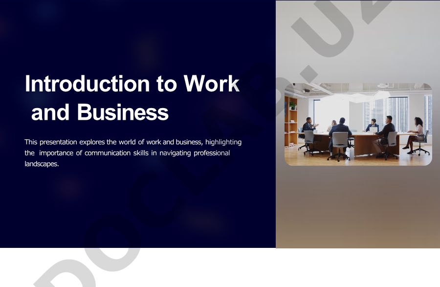 Introduction to Work and Business Communication Skills