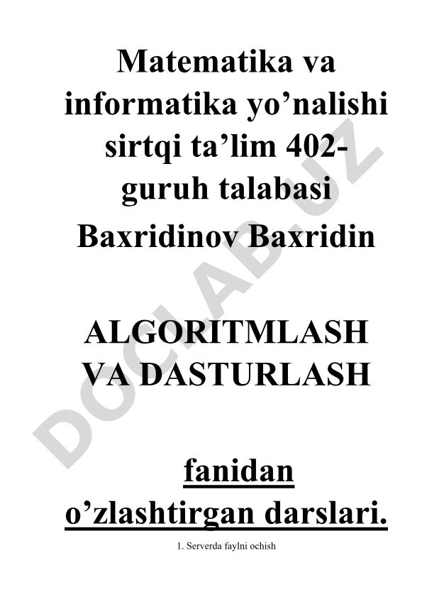 Python dasturlashda fayllar bilan ishlash
