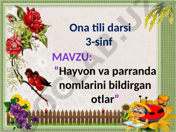 Hayvon va parranda nomlarini bildirgan otlar