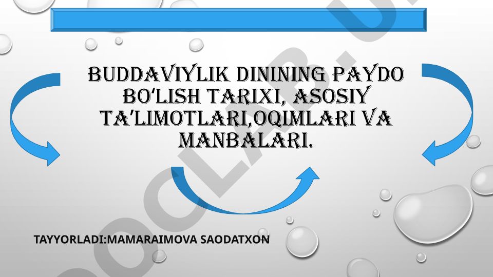 Buddaviylik dinining paydo boʻlish tarixi, asosiy taʼlimotlari, oqimlari va manbalari