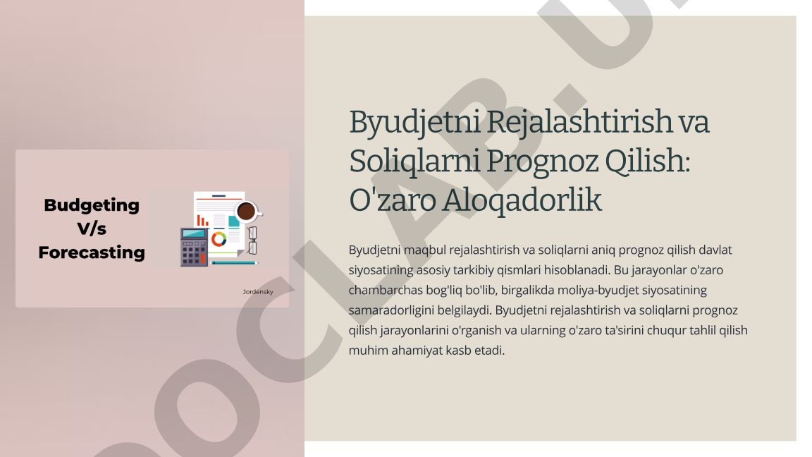 Byudjetni Rejalashtirish va Soliqlarni Prognoz Qilish