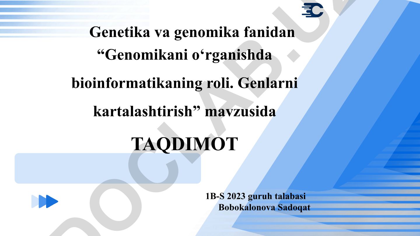 Genomikani o‘rganishda bioinformatikaning roli. Genlarni kartalashtirish