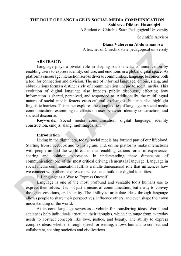 The Role of Language in Social Media Communication