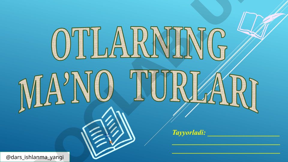 Otlarning ma'no turlari va so'z turkumlari