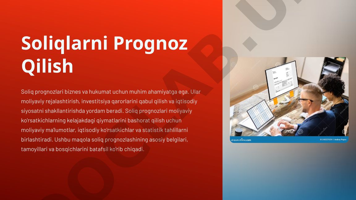 Soliqlarni Prognoz Qilish