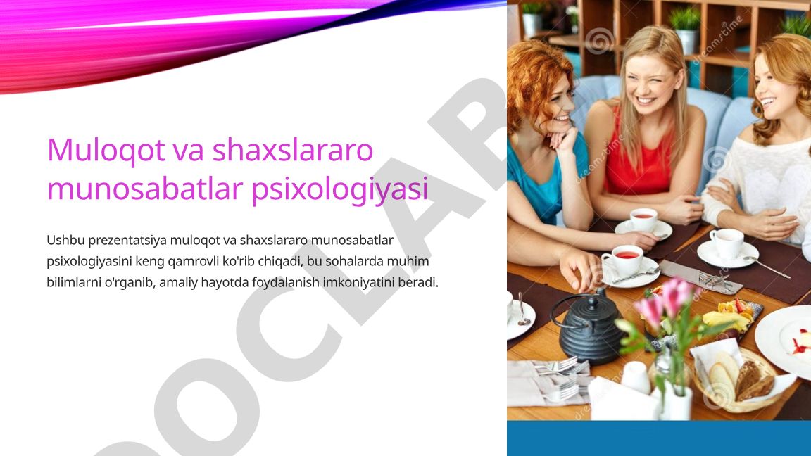 Muloqot va shaxslararo munosabatlar psixologiyasi