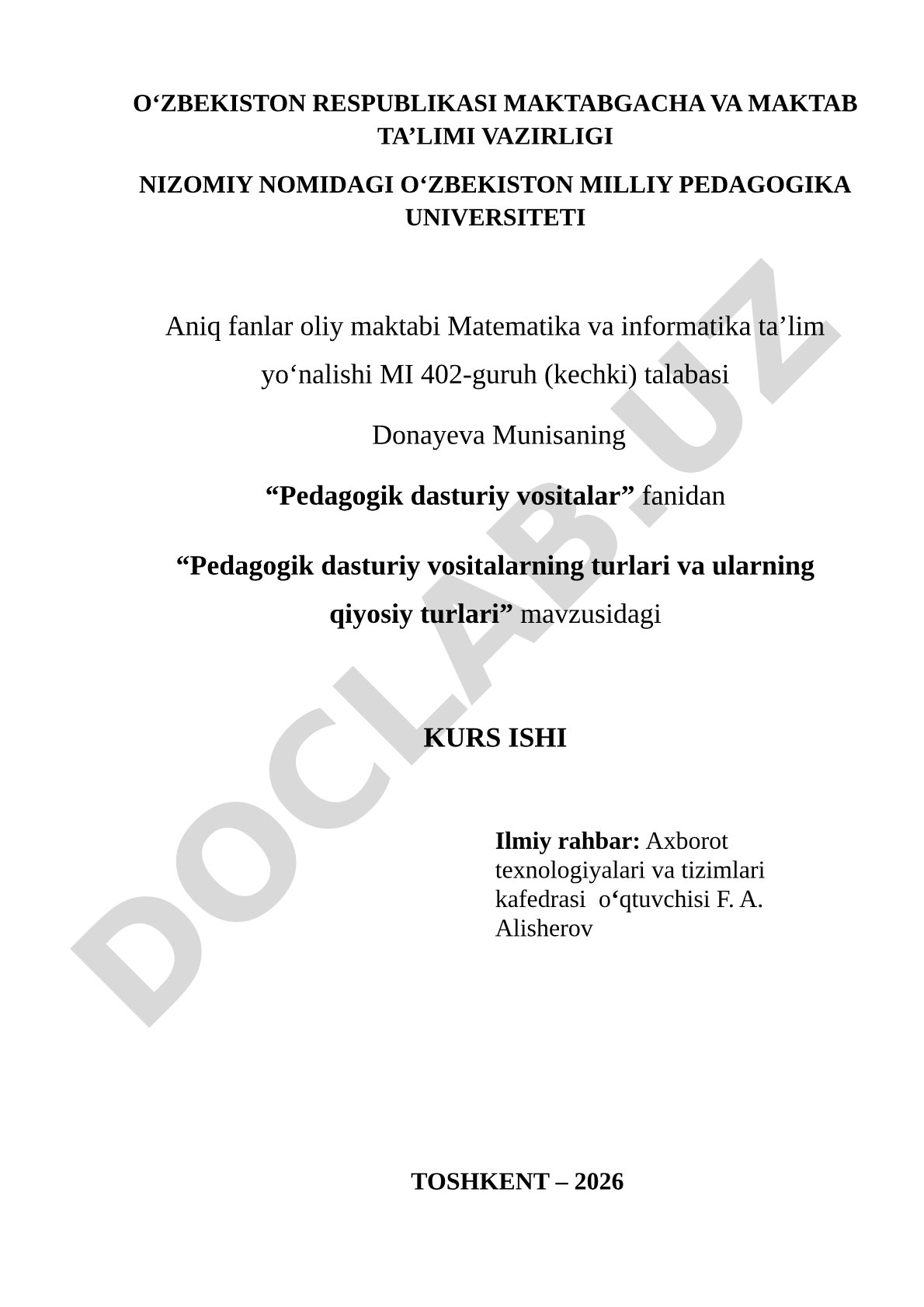 Pedagogik dasturiy vositalarning turlari va ularning qiyosiy turlari