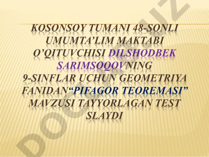 Geometrik shakllar va masofalar bo'yicha matematik masalalar