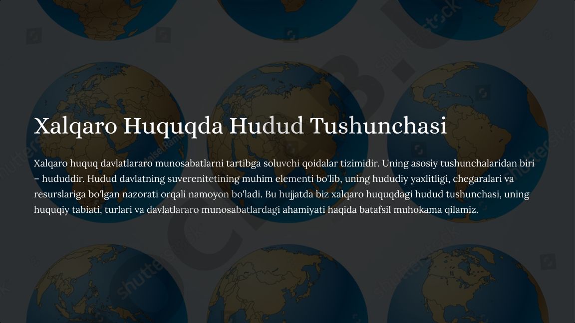 Xalqaro huquqda hudud tushunchasi va uning ahamiyati
