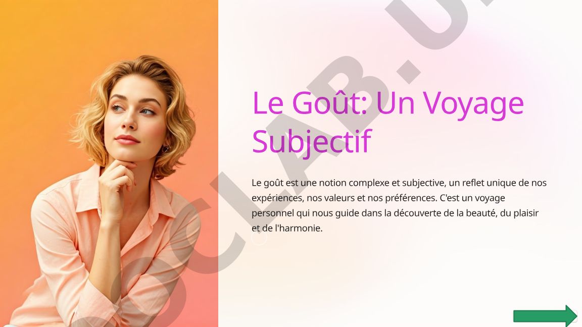 Le Goût: Un Voyage Subjectif