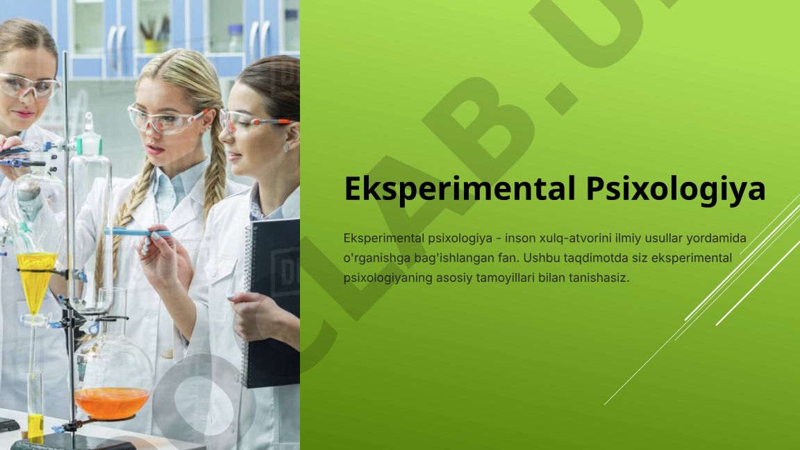 Eksperimental psixologiyaning asosiy tamoyillari