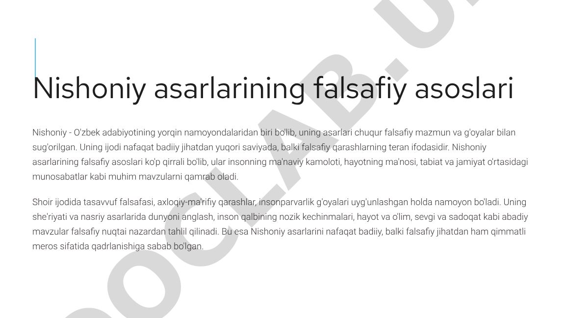 Nishoniy asarlarining falsafiy asoslari