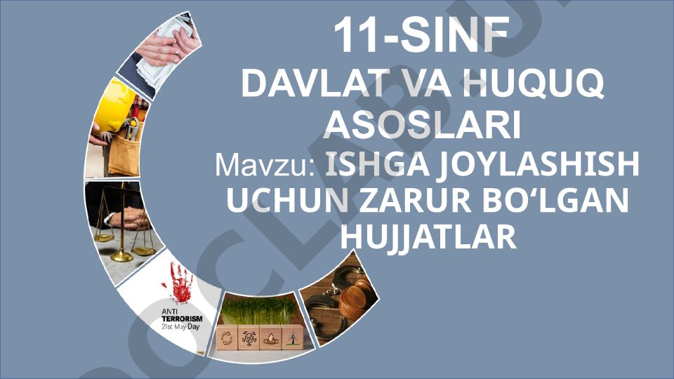 Ishga joylashish uchun zarur boʻlgan hujjatlar