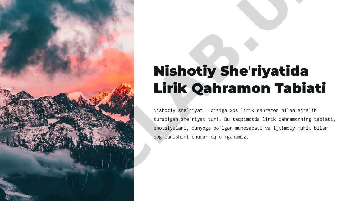 Nishotiy Sheʼriyatida Lirik Qahramon Tabiati
