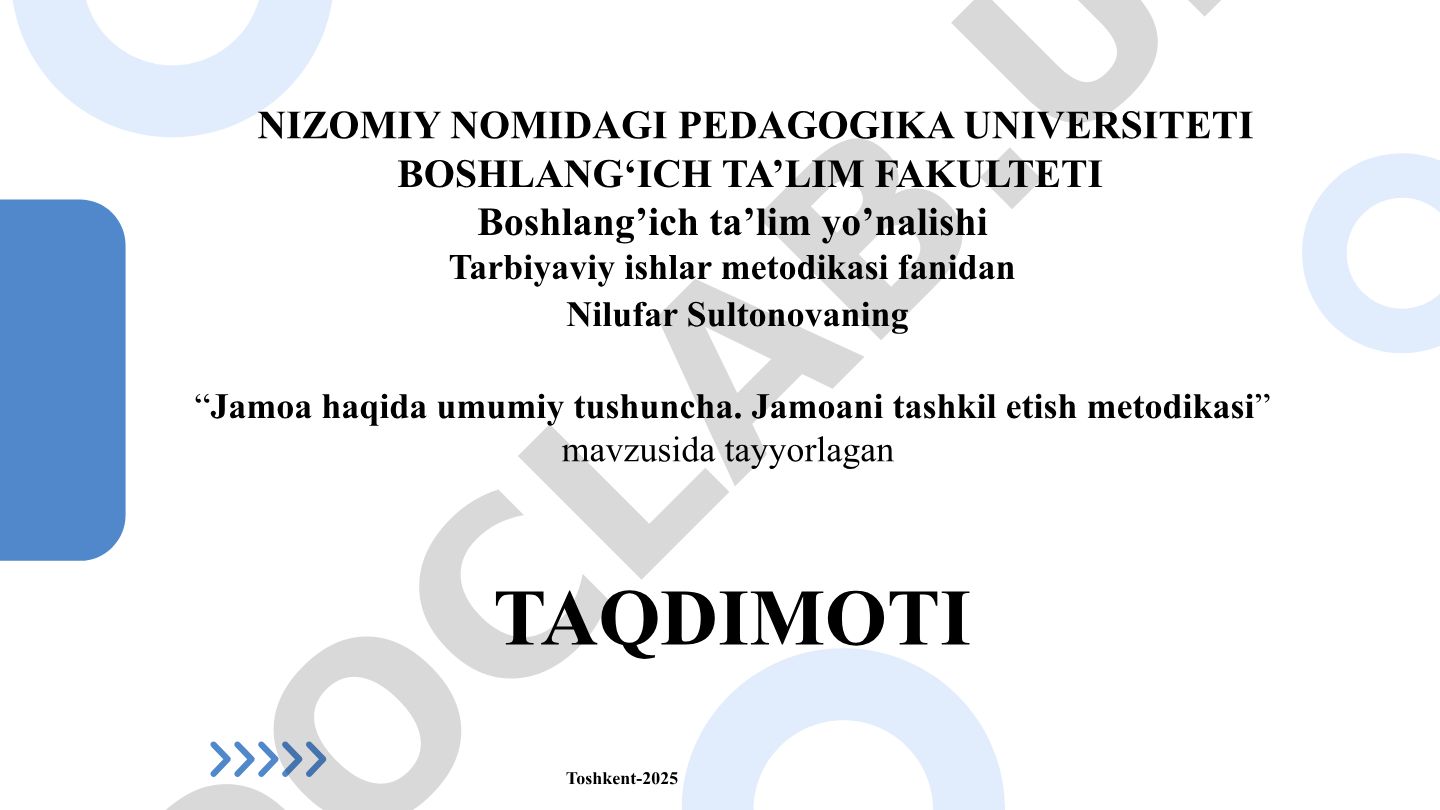 Jamoa haqida umumiy tushuncha. Jamoani tashkil etish metodikasi