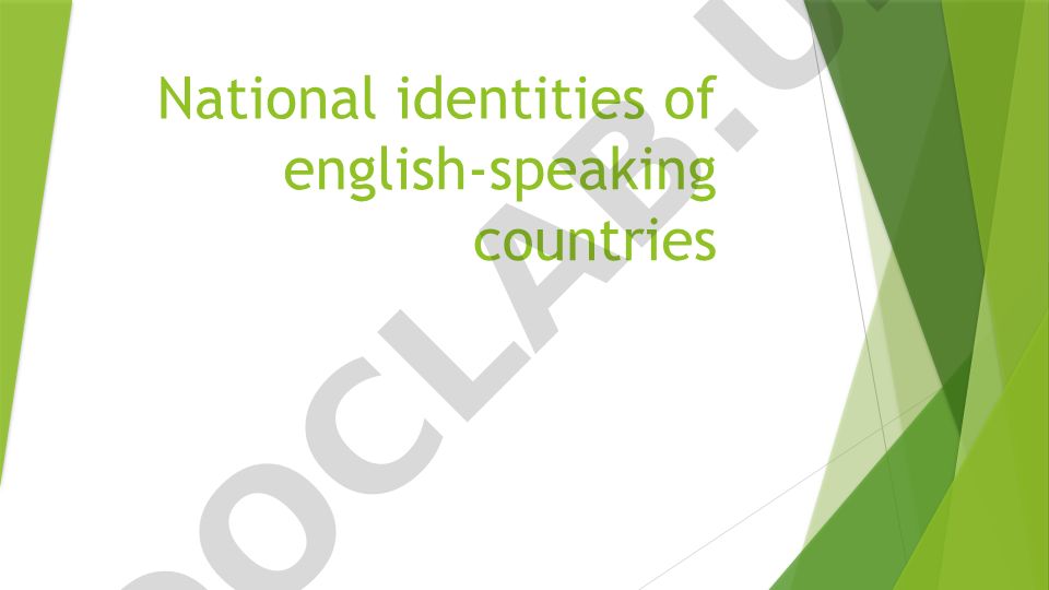 National identities and symbols of English-speaking countries