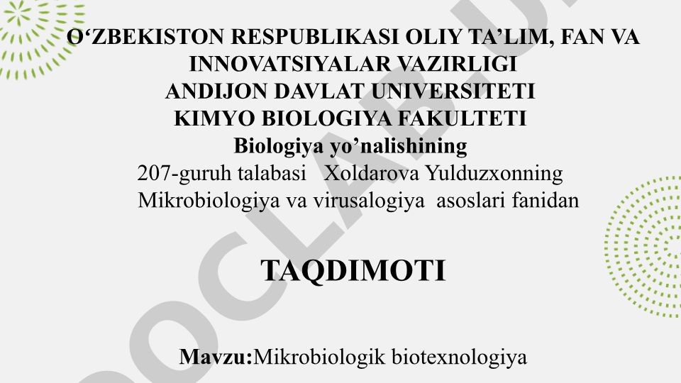 Mikrobiologik biotexnologiya