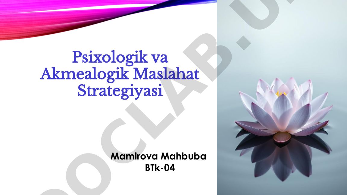 Psixologik va akmealogik maslahat strategiyalari