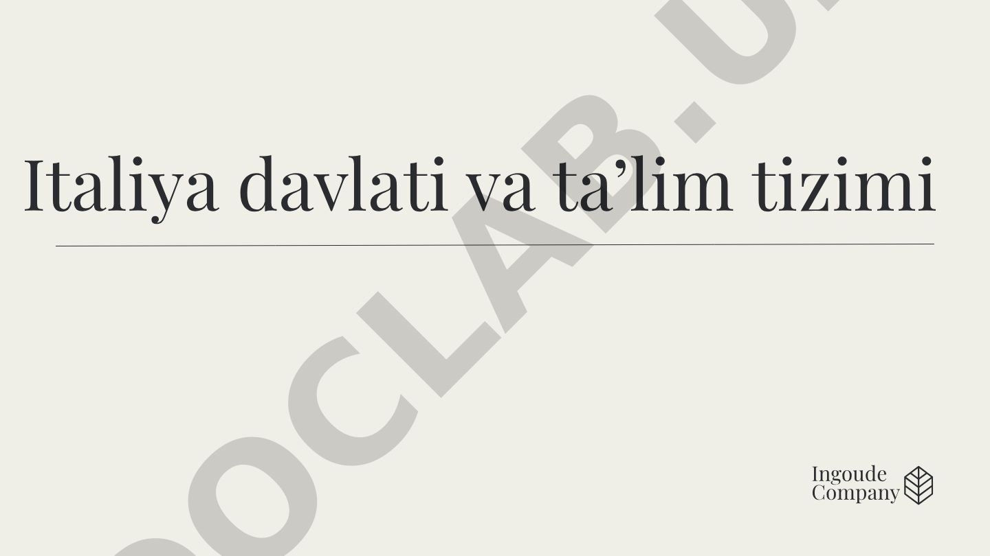 Italiya davlati va ta'lim tizimi